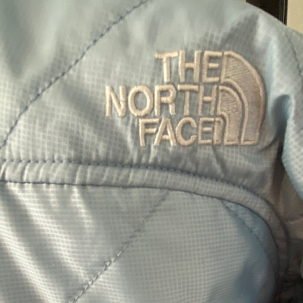 NORTH FACE Quilted Puffer Jacket Coat Light Blue Small - Picture 12 of 16